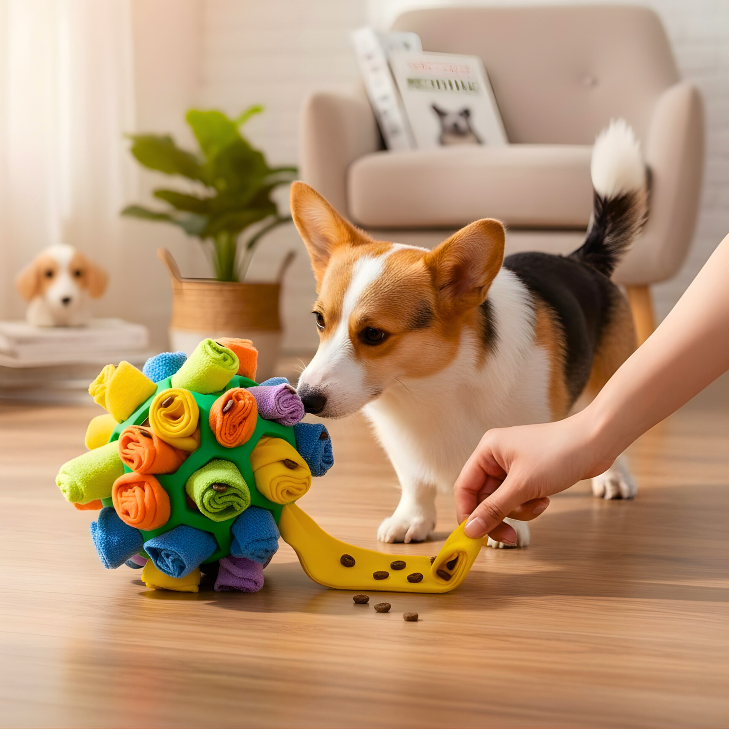 Schnüffelball für Hunde – Intelligentes Nasenspiel mit versteckten Leckerlis