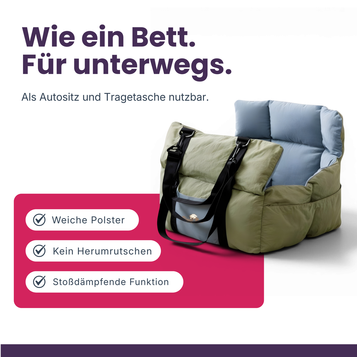 Hunde-Autositz – Sicheres Reisebett für entspannte Autofahrten