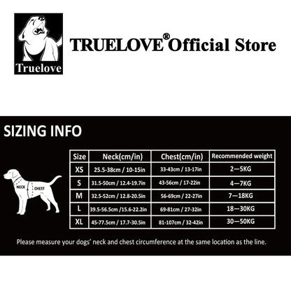 Truelove Pet harness Fashionable Nylon Durable Dog Harness Reflective Breathable Padded Training Vest Luxury Pet Accessories